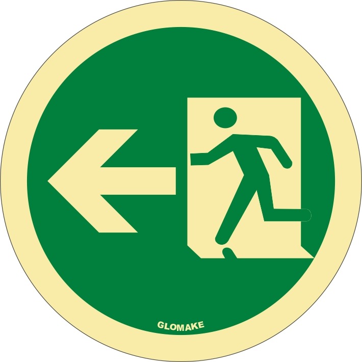 EMERGENCY EXIT (RUNNING MAN, LEFT ARROW) (GR 07)